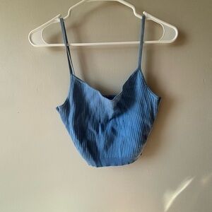 Blue Ribbed Women's Top pacsun